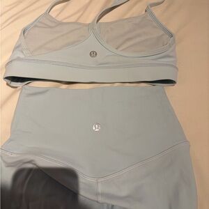 lululemon athletica Sky Blue Sports Bra and Leggings